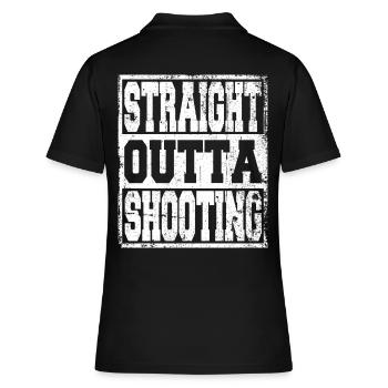 Shooting Spruch lustig - Frauen Polo Shirt - Schwarz - Hinten - Ailine (174cm)