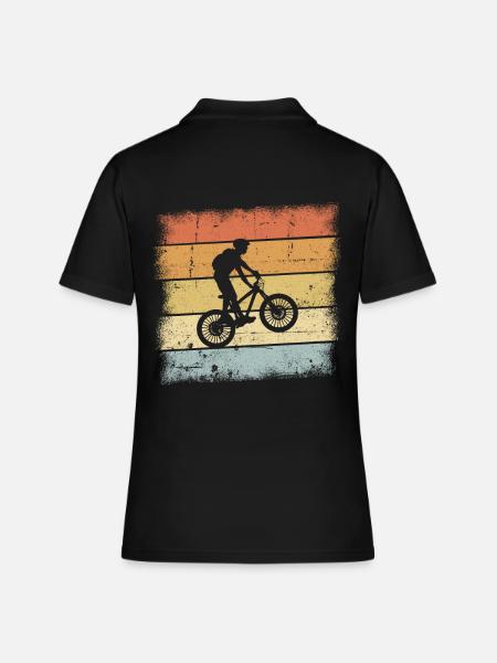Mountain Bike Retro - Women's Polo Shirt - black