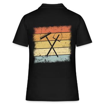 Gärtner Geschenk - Frauen Polo Shirt - Schwarz - Hinten - Ailine (174cm)