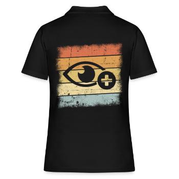 Optiker - Frauen Polo Shirt - Schwarz - Hinten - Ailine (174cm)