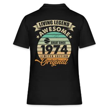 1974 Anniversaire Retro Orginal - Polo Femme - noir - Dos - Ailine (174cm)
