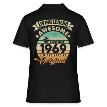 1969 Anniversaire Retro Orginal - Polo Femme - noir - Dos - Ailine (174cm)