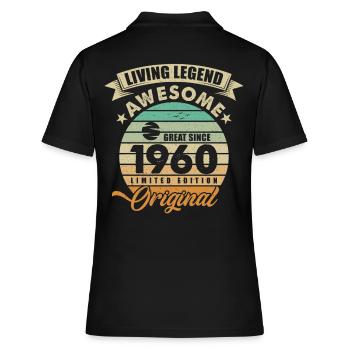 1960 Anniversaire Retro Orginal - Polo Femme - noir - Dos - Ailine (174cm)
