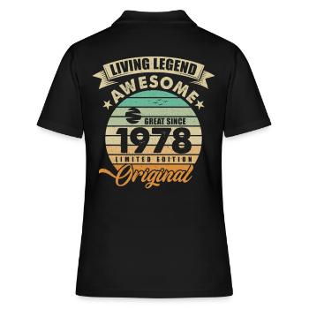 1978 Anniversaire Retro Orginal - Polo Femme - noir - Dos - Ailine (174cm)