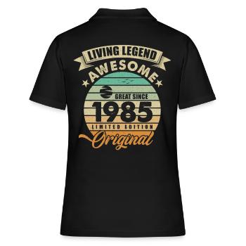 1985 Anniversaire Retro Orginal - Polo Femme - noir - Dos - Ailine (174cm)