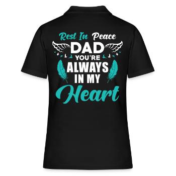 Vater Erinnerung - Frauen Polo Shirt - Schwarz - Hinten - Ailine (174cm)