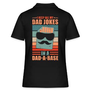 Dad Jokes Dad a Base - Women's Polo Shirt - black - Back - Ailine (174cm)