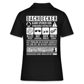 Dachdecker Sprüche Dachdecker - Frauen Polo Shirt - Schwarz - Hinten - Ailine (174cm)