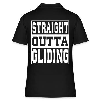 Gleiten Spruch lustig - Frauen Polo Shirt - Schwarz - Hinten - Ailine (174cm)