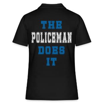 Le policier le fait Cadeau de policier - Polo Femme - noir - Dos - Ailine (174cm)
