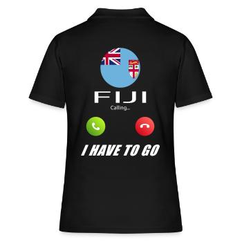 Fiji ruft an Lusiger Flaggen Spruch - Frauen Polo Shirt - Schwarz - Hinten - Ailine (174cm)