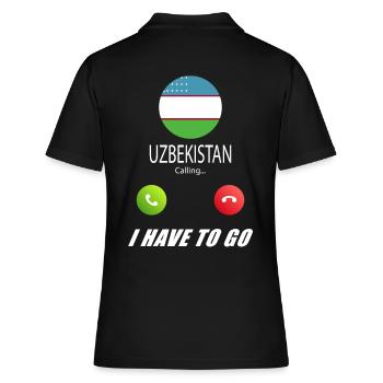 L’Ouzbékistan appelle les drapeaux lusiger - Polo Femme - noir - Dos - Ailine (174cm)