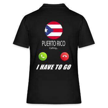 PUERTO RICO appelle aux drapeaux Lusiger en disant - Polo Femme - noir - Dos - Ailine (174cm)