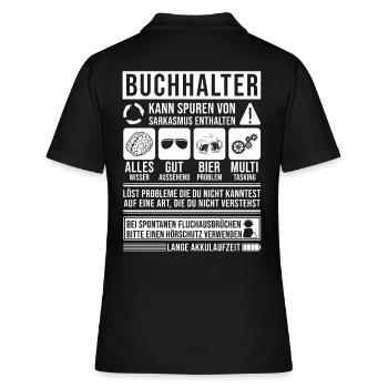Buchhalter Spruch lustig - Frauen Polo Shirt - Schwarz - Hinten - Ailine (174cm)