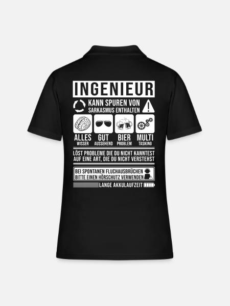 Ingenieur Spruch lustig - Frauen Polo Shirt - Schwarz