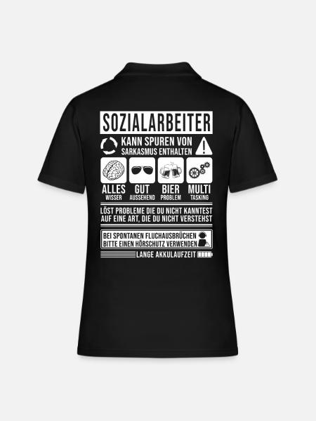 Sozialarbeiter Spruch lustig - Frauen Polo Shirt - Schwarz