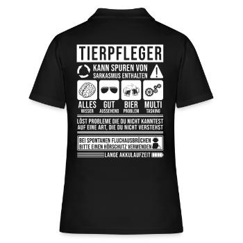 Tierpfleger Spruch lustig - Frauen Polo Shirt - Schwarz - Hinten - Ailine (174cm)