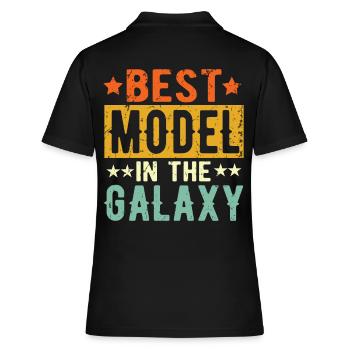Meilleur modèle de cadeau de modèle - Polo Femme - noir - Dos - Ailine (174cm)