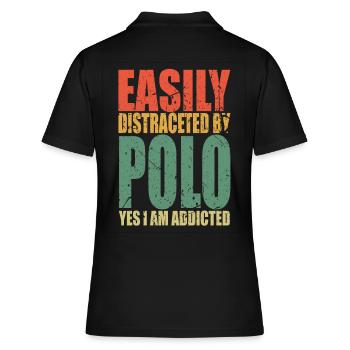 Polo Spruch lustig - Frauen Polo Shirt - Schwarz - Hinten - Ailine (174cm)