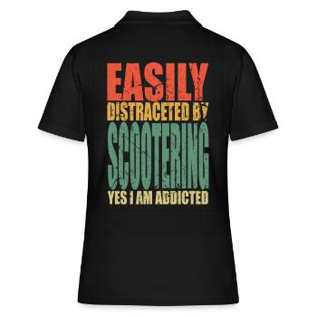 Scootering Spruch lustig - Frauen Polo Shirt - Schwarz - Hinten - Ailine (174cm)
