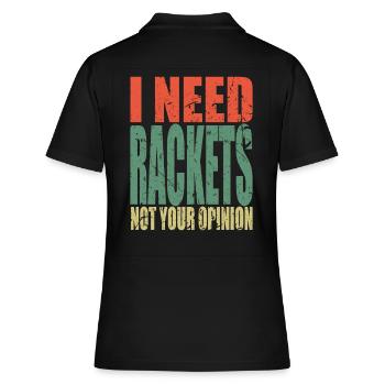 Rackets Spruch lustig - Frauen Polo Shirt - Schwarz - Hinten - Ailine (174cm)