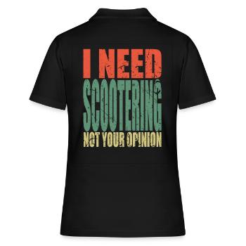 Scootering Spruch lustig - Frauen Polo Shirt - Schwarz - Hinten - Ailine (174cm)