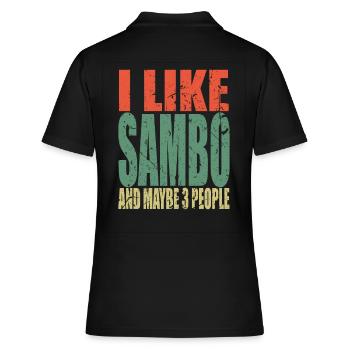 Sambo disant drôle - Polo Femme - noir - Dos - Ailine (174cm)