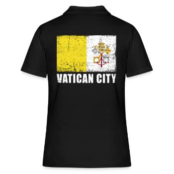 Drapeau de la Cité du Vatican Grunge Drapeau de la Cité du Vatican - Polo Femme - noir - Dos - Ailine (174cm)