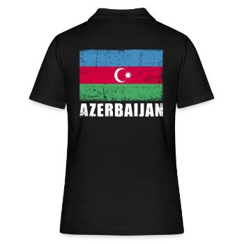 Drapeau de l’Azerbaïdjan Grunge Drapeau de l’Azerbaïdjan - Polo Femme - noir - Dos - Ailine (174cm)
