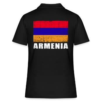 Drapeau de l’Arménie Grunge Drapeau de l’Arménie - Polo Femme - noir - Dos - Ailine (174cm)