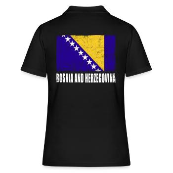 Bosnien Und Herzegowina Flagge - Frauen Polo Shirt - Schwarz - Hinten - Ailine (174cm)