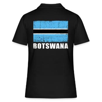 Botswana Flag Grunge Botswana Flag - Women's Polo Shirt - black - Back - Ailine (174cm)