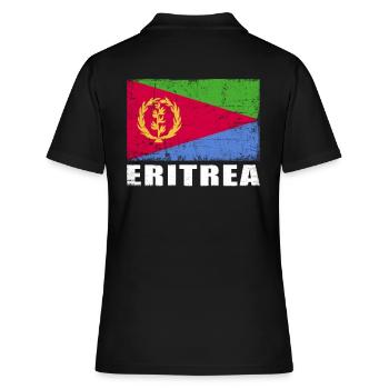 Eritrea Flagge Grunge Eritrea Fahne - Frauen Polo Shirt - Schwarz - Hinten - Ailine (174cm)