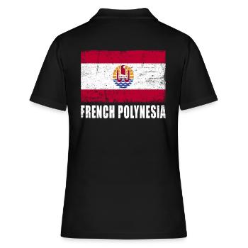 Französisch Polynesien Flagge - Frauen Polo Shirt - Schwarz - Hinten - Ailine (174cm)