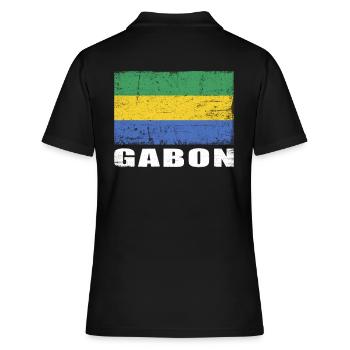 Gabon Flag Grunge Gabon Flag - Women's Polo Shirt - black - Back - Ailine (174cm)