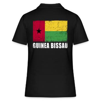Guinée Bissau Drapeau Grunge Guinée Bissau Drapeau - Polo Femme - noir - Dos - Ailine (174cm)