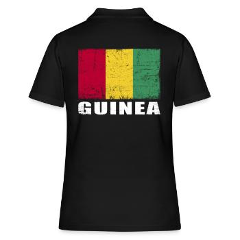 Drapeau de guinée Grunge Drapeau de Guinée - Polo Femme - noir - Dos - Ailine (174cm)