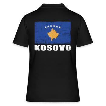 Drapeau du Kosovo Grunge Drapeau du Kosovo - Polo Femme - noir - Dos - Ailine (174cm)