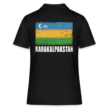 Drapeau du Karakalpakistan - Polo Femme - noir - Dos - Ailine (174cm)