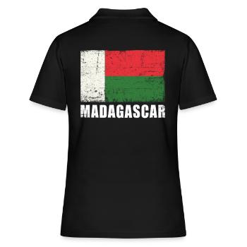 Madagascar Flag Grunge Madagascar Flag - Polo Femme - noir - Dos - Ailine (174cm)