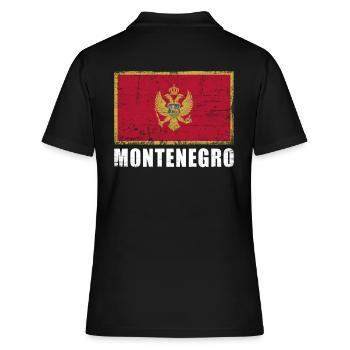 Montenegro Flag Grunge Montenegro Flag - Women's Polo Shirt - black - Back - Ailine (174cm)