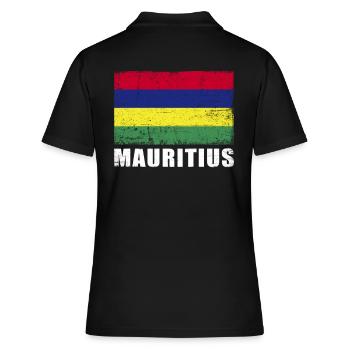 Mauritius Flag Grunge Mauritius Flag - Women's Polo Shirt - black - Back - Ailine (174cm)