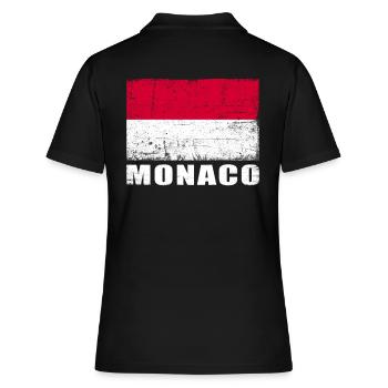 Monaco Flag Grunge Monaco Flag - Polo Femme - noir - Dos - Ailine (174cm)