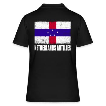 Drapeau des Antilles néerlandaises - Polo Femme - noir - Dos - Ailine (174cm)