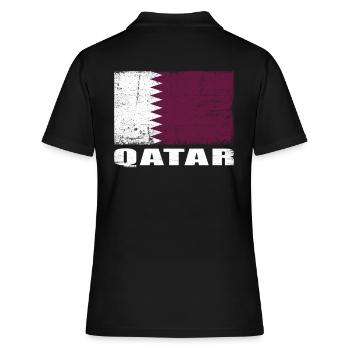 Qatar Flag Grunge Qatar Flag - Polo Femme - noir - Dos - Ailine (174cm)