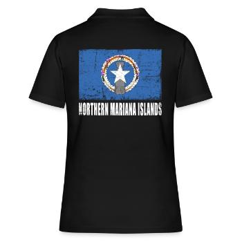 Northern Mariana Islands Flag - Women's Polo Shirt - black - Back - Ailine (174cm)