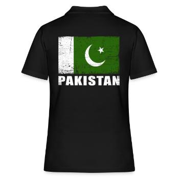 Drapeau du Pakistan Grunge Drapeau du Pakistan - Polo Femme - noir - Dos - Ailine (174cm)