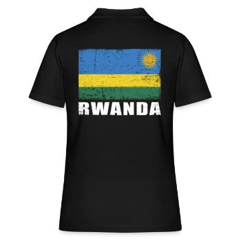 Ruanda Flagge Grunge Ruanda Fahne - Frauen Polo Shirt - Schwarz - Hinten - Ailine (174cm)