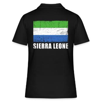 Sierra Leone Flag Grunge Sierra Leone Flag - Women's Polo Shirt - black - Back - Ailine (174cm)
