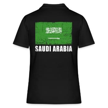 Saudi Arabia Flag Grunge Saudi Arabia Flag - Women's Polo Shirt - black - Back - Ailine (174cm)